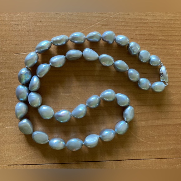 Honora Pearls 20” Baroque Pearl Necklace soft SILVER GRAY Classic! - Picture 10 of 10
